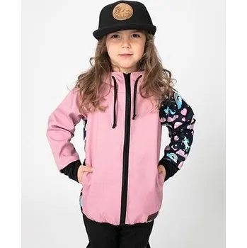 Chlapecká bunda Dětská softshellová bunda Drexiss bez zateplení old pink - Moon unicorns velikost 110-116