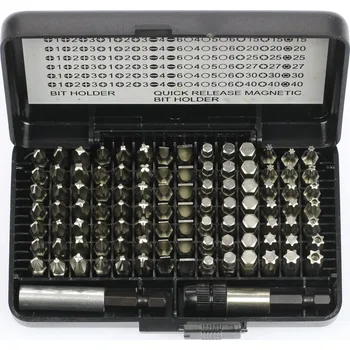 Bit Triumf bity 1/4", PL - PH - PZ - Inbus - Torx, S2, sada 100 dílů - 100-02217