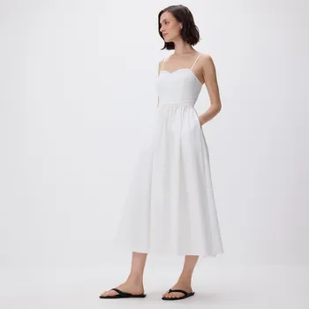 Dámské šaty Reserved - Bavlněné midi šaty - bílá - 264FH-00X - 264FH-00X-XL