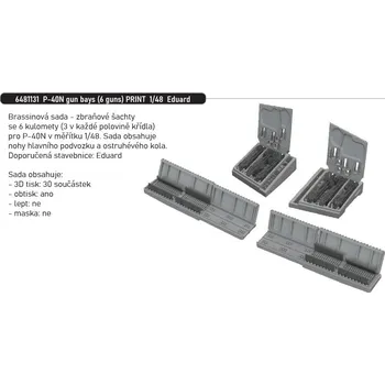 Plastikový model Eduard 1/48 P-40N gun bays (6 guns) PRINT (EDUARD)