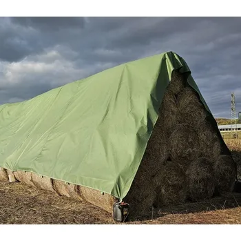 Krycí plachta Ochranná netkaná plachta na balíky slámy, sena a obilí Green Netex 9,8 x 12,5 m