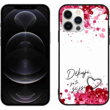 Pouzdro na mobilní telefon Gelový kryt mmCase na iPhone 12 Pro Max - zamilovaný text 2 bílé pozadí