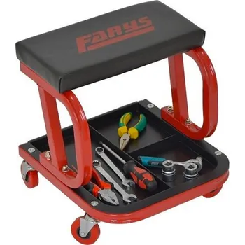 Autodílna stolička montážní s odkládací policí, pojízdná 368 x 360 x 365 mm - 108-FR9230