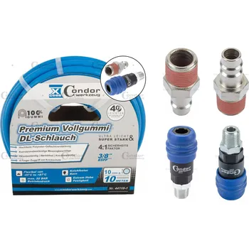 Zahradní hadice Condor hadice tlaková, pro stlačený vzduch 10/15 mm, délka 10 m, 20 bar, osazená 2-stupňovou rychlospojkou - 100-08453