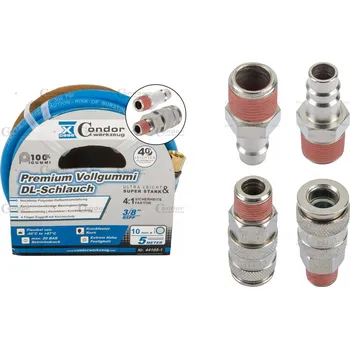 Zahradní hadice Condor hadice tlaková, pro stlačený vzduch 10/15 mm, délka 15 m, 20 bar, osazená rychlospojkou a vsuvkou - 100-08463