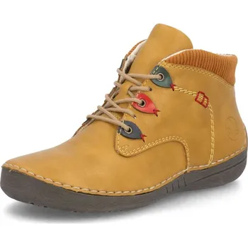 Dámské kozačky Dámská kotníková obuv RIEKER 52544-68 žlutá W5 42