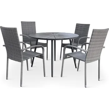 Zahradní sestava Noela Zahradní jídelní set Wilder + 4x ratanová židle Paris PREMIUM