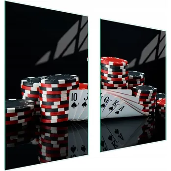 Obraz Skleněná ochranná deska na sporák 65x52 Karty