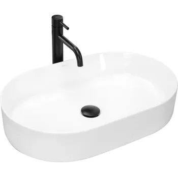 Umyvadlo Umyvadlo na desku oválné Rea NADIA 61 cm bílé