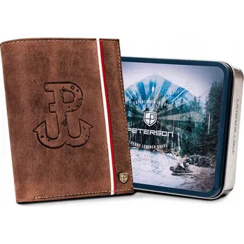 Peněženka Peterson pánská peněženka z přírodní kůže hnědá - muž