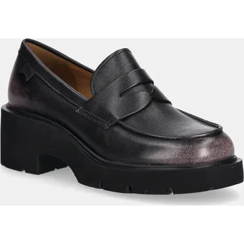 Dámské mokasíny Kožené mokasíny Camper Milah dámské, hnědá barva, na platformě, K201425-033 K201425.033 98X, EUR 36