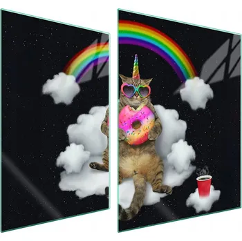 Obraz Skleněná ochranná deska na sporák 70x52 Kočka