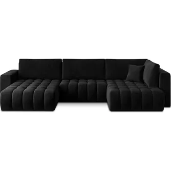 Sedací souprava Rohová rozkládací sedací souprava BONITO 350 cm Velvetmat 10 černá levá