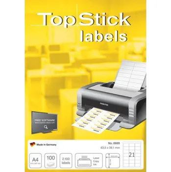 Samolepící etiketa TOP STICK Univerzální etikety 210 x 148 mm bílé 100 listů