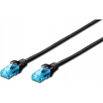Síťový kabel DIGITUS patch kabel RJ45-RJ45, kat. 5e, U/UTP, AWG 26/7, PVC, 0.25m, černý