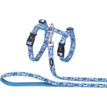 Nobby Nobby Camouflage postroj s vodítkem pro velké kočky světle modrý XL