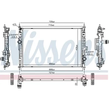 Chladič motoru Chladič, chlazení motoru NISSENS 607184