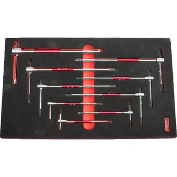 Triumf klíče zástrčné Torx T10 - T50 mm, přestavitelná T-rukojeť a kluzná rukojeť, sada 9 dílů - 100-07422