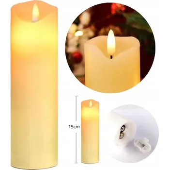 Svíčka Imitace LED svíčky v barvě ecru blikající plamen 16 cm do hřbitovních svíček