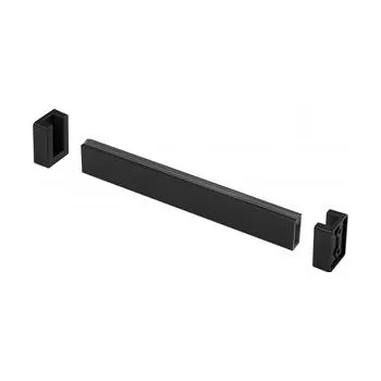 Věšák GTV Šatní tyče hranaté , L=3 m, s bočními podpěrami, bez čelní krytky, černá matná