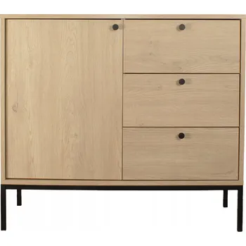 Komoda Komoda 100 cm, 1 dvířka, 3 zásuvky, na kovovém rámu Dub Cremona Gaja