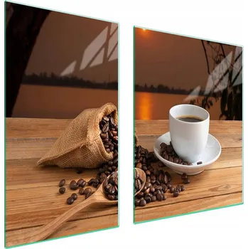 Obraz Skleněná ochranná deska na sporák 100x52 Káva