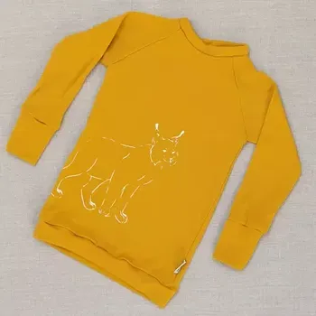 Chlapecká mikina Dětská rostoucí merino mikina Tarua - manuka s rysem velikost 86-92