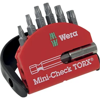 Bit Wera bity 1/4" torx v pořadači,s magnickým prodloužením, sada 7 dílů - 102-056294