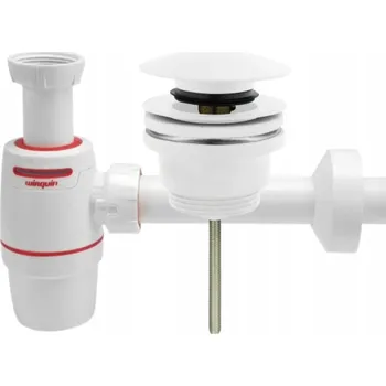 Sifon Zátka do umyvadla KLIK KLAK BÍLÁ + Umyvadlový sifon WIRQUIN