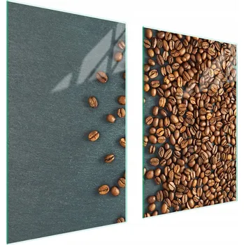 Obraz Skleněná ochranná deska na sporák 65x52 Káva