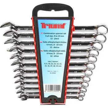 Ruční nářadí Triumf klíče očkoploché 6ti hran 8 - 19 mm, sada 12 dílů, v plastovém pořadači - 100-05929