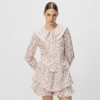 Reserved - Šortky s volánky - pastelově růžová - 197IH-03X - 197IH-03X-L