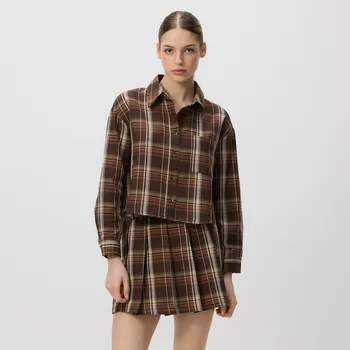 Pánská košile Reserved - Krátká kostkovaná košile - hnědá - 198IH-88X - 198IH-88X-M