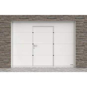 Garážová vrata DoorHan Sekční garážová vrata s dveřmi, barva bílá RAL 9010, Hladká, bez středové drážky Šířka stavebního otvoru&nbsp;(mm): 2000, Výška stavebního otvoru&nbsp;(mm): 2470