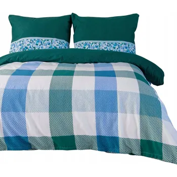Povlečení Povlečení 160x200 široký zelený kostkovaný vzor