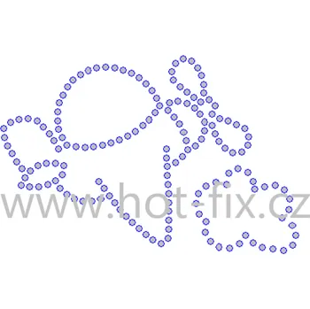 D097 - letadlo nažehlovací hot-fix kamínkový potisk na textil, rozměry cca 8,7x5,8cm barva: kameny barva 101/N Crystal /stříbrná