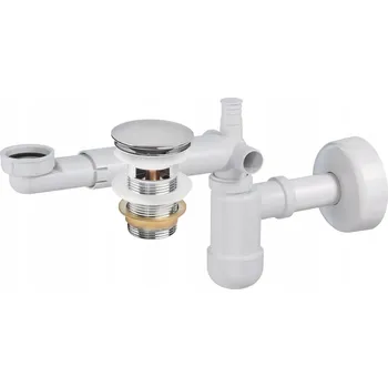Sifon PROSTOROVĚ ÚSPORNÝ UMYVADLOVÝ SIFON PŘÍSTĚNNÝ PREVEX + ZÁTKA S PŘEPADEM