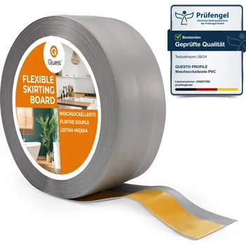 soklová lišta Podlahová lišta samolepicí PVC 50/20 šedá 10m | flexibilní