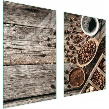 Obraz Skleněná ochranná deska na sporák 65x52 Káva