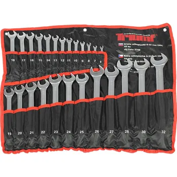 Ruční nářadí Triumf klíče očkoploché 6 - 32 mm, vyhnuté 75°, sada 25 dílů, v textilním obalu - 100-06505