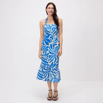 Dámské šaty Reserved - Šaty s jednoduchým výstřihem - modrá - 744II-55X - 744II-55X-XL