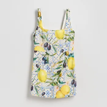 Dámské šaty Reserved - Vzorované šaty s&nbsp;příměsí lnu - vícebarevná - 288FH-MLC - 288FH-MLC-XL