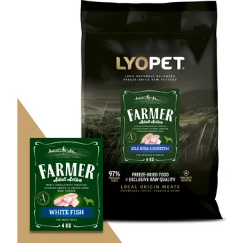 Krmivo pro psa Lyopet Farmer Active White Fish Balení: 3x4 kg granule pro aktivní psy s bílou rybou