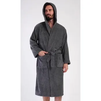 Pánský župan Pánský župan s kapucí Vienetta Secret Alex tmavě šedá XL