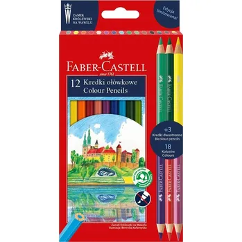 Pastelka Pastelky Faber-Castell Zámek Wawel 12 pastelek +3BiColour + omalovánky