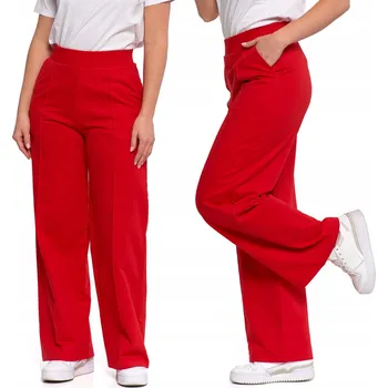 Dámské kalhoty DÁMSKÉ KALHOTY Široké Nohavice Elegantní Teplákové Vysoký Pas MORAJ L