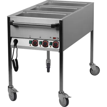 RM GASTRO Pojízdná vodní lázeň VLPK 3120 3xGN 1/1 RedFox - ovládání na kratší straně