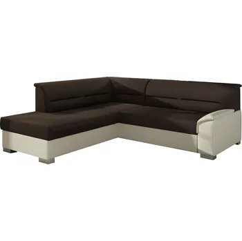Sedací souprava Rohová rozkládací sedací souprava BERGEN 208 cm Sawana 26/Soft 33 hnědá levá