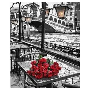 Dětské zboží Malowanie po numerach 40x50cm Róże na stoliku