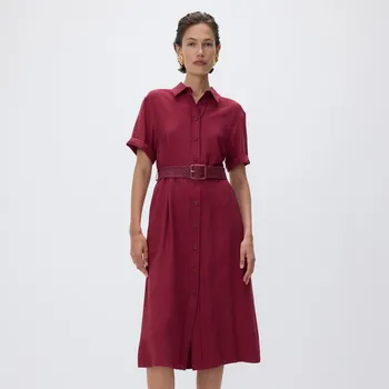 Dámské šaty Reserved - Šaty z viskózy Circulose® - hnědá - 134GN-83X - 134GN-83X-XS